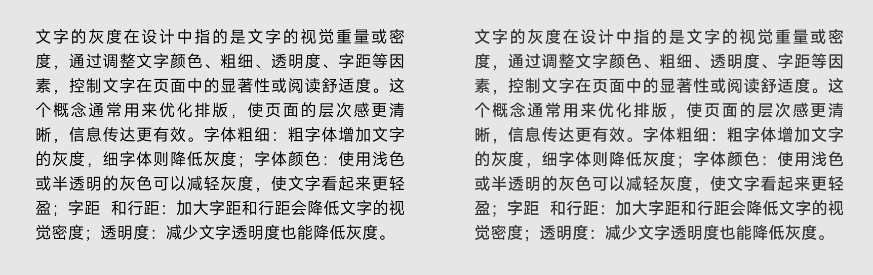 [MiSans 行距 150%：左 Normal，右 Medium]